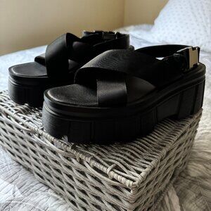 Black Platform Sandals Women's Size 7.5